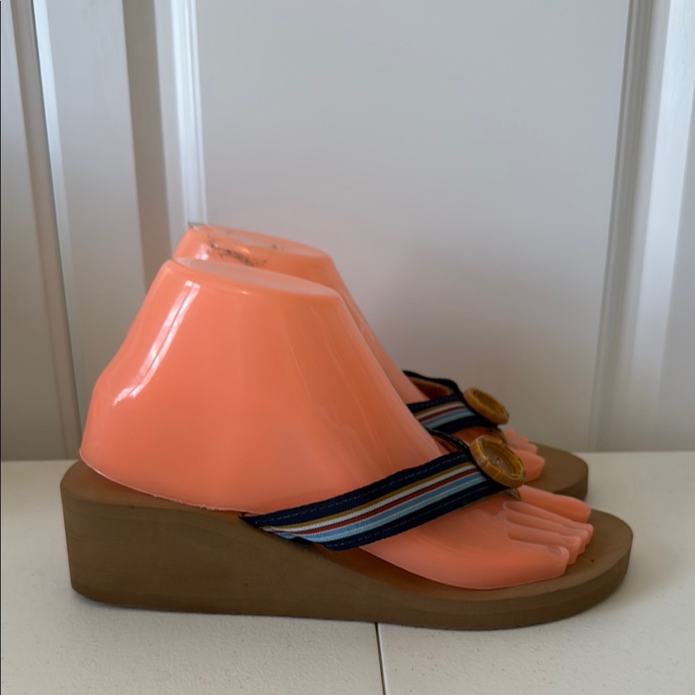 LINDSAY PHILLIPS LULU SWITCHFLOPS WEDGE HEEL SANDALS (sz 7). ADDITIONAL STRAPS - Picture 2 of 9